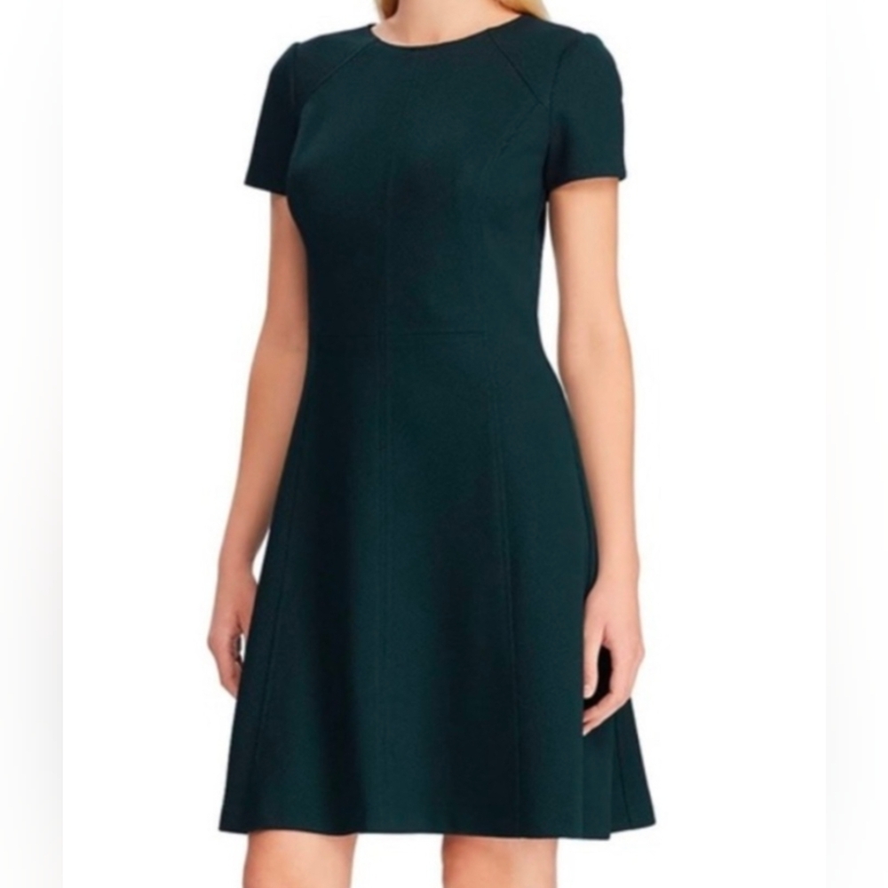 Lauren Ralph Lauren Ponte Fit and Flare Green Dress, Size 10